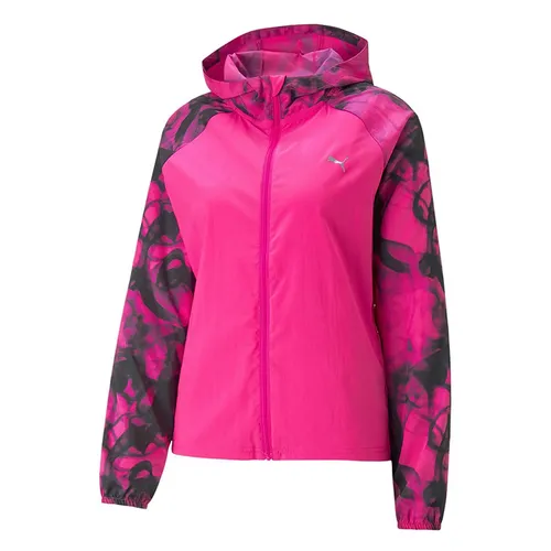 Thời trang Puma Áo khoác - Áo Khoác Nữ Puma Women's Run All Over Print Favorite Woven Jacket Màu Hồng Size S - Vua Hàng Hiệu
