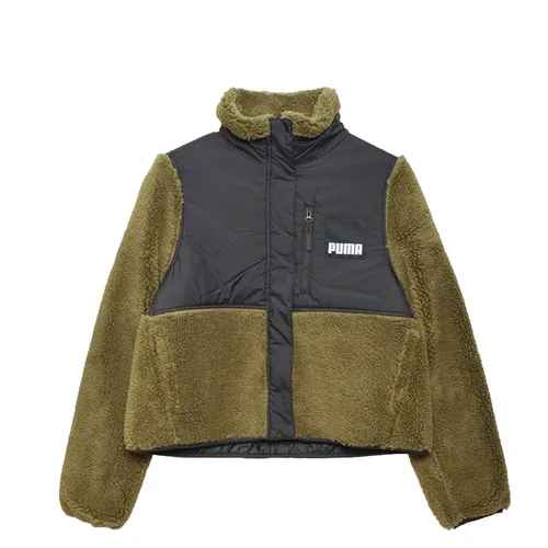 Thời trang Puma Áo khoác - Áo Khoác Nữ Puma Women's Sherpa Hybrid Outer Jacket 846362 Màu Xanh/Đen Size S - Vua Hàng Hiệu