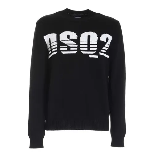 Áo Len Nam DSquared2 Men DSQ2 Embroidered Sweater S74HA1131S17606963 Màu Đen Size M