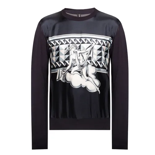 Áo Len Nam Dolce & Gabbana D&G Printed Sweater Màu Xanh Navy Size 44