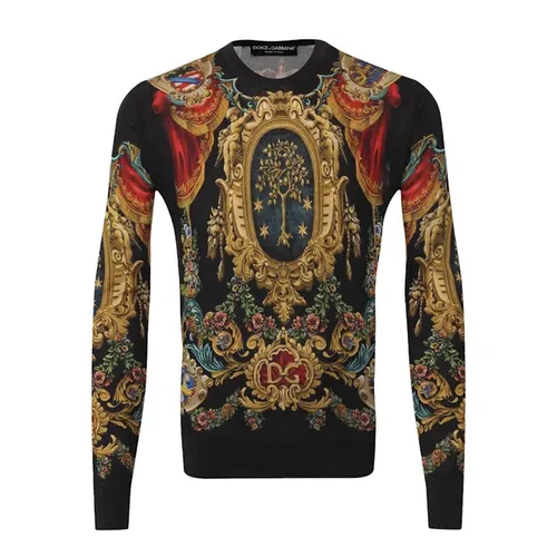 Áo Len Nam Dolce & Gabbana D&G Pullovers Họa Tiết Đặc Trưng Phối Màu Size 46