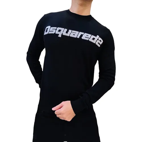 Áo Len Nam Dsquared2 Me'n Logo Sweater Màu Đen Size XS