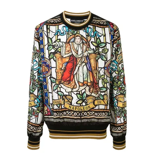 Áo Nỉ Sweater Nam Dolce & Gabbana D&G Napoleon Print Phối Màu Size 46