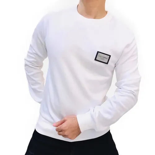 Áo Nỉ Sweater Nam Dolce & Gabbana D&G With Logo Tag Màu Trắng Size 44