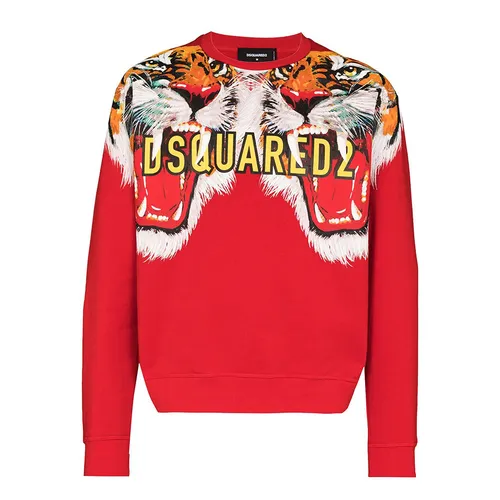 Áo Nỉ Sweater Nam Dsquared2 Tiger Sweatshirt S74GU0597 Màu Đỏ Size S - Thời trang - Vua Hàng Hiệu