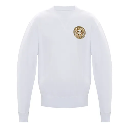 Áo Nỉ Sweater Nam Versace Jeans Couture White Embroidered Sweatshirt B7GVA7TH 30318 Màu Trắng Size XS