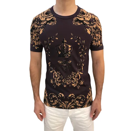 Áo Phông Dolce & Gabbana D&G Tshirt G8FL6T Màu Nâu Vàng Size 48