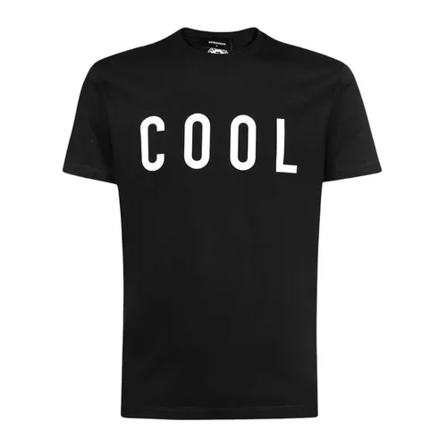 Áo Phông Nam Dsquared2 Black With COOL Logo Printed Tshirt S71GD1070 S23009 Màu Đen