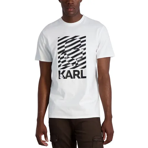 Thời trang Karl Lagerfeld - Áo Phông Nam Karl Lagerfeld Logo Graphic Tshirt LM1G2038 LM2G2375 GA03 Màu Trắng Size M - Vua Hàng Hiệu
