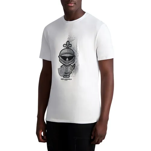 Thời trang Karl Lagerfeld - Áo Phông Nam Karl Lagerfeld Metallic Karl In Armor Graphic Tshirt LM2G2516 GB03 Màu Trắng Size XL - Vua Hàng Hiệu