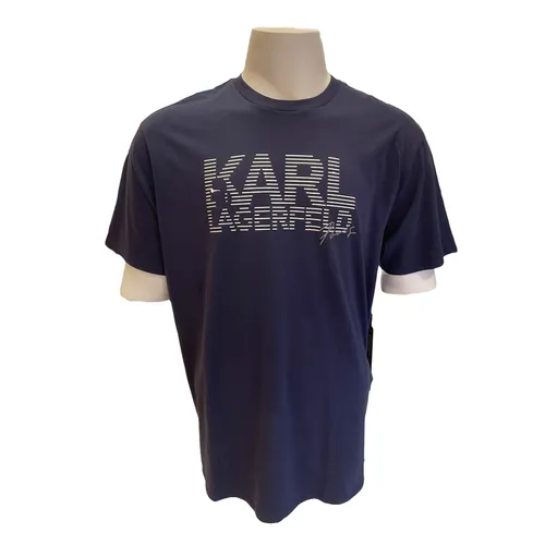 Thời trang Karl Lagerfeld - Áo Phông Nam Karl Lagerfeld Tshirt LM2G2526 GB03 Màu Xanh Navy Size XL - Vua Hàng Hiệu