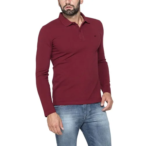 Áo Polo Dài Tay Carrera Jeans Long Sleeve Polo Shirt 8220075A_490 Màu Đỏ Đô Size M