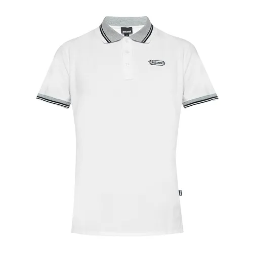 Just Cavalli - Áo Polo Just Cavalli Logo-Embroidered S01GC0452 Màu Trắng Size S - Vua Hàng Hiệu