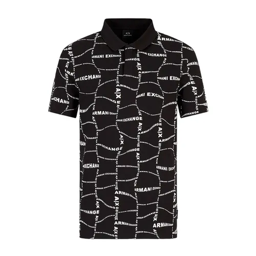 Áo Polo Nam Armani Exchange Stretch Cotton Polo Shirt 3RZFAEZJ9ZZ102EC Màu Đen Size XS
