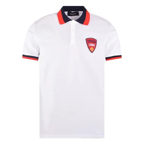 Áo Polo Nam Dsquared2 Patched Polo Shirt S74GL0039 Màu Trắng Size M - Thời trang - Vua Hàng Hiệu