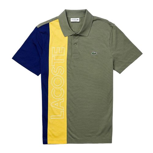 Áo Polo Nam Lacoste Regular Fit Colourblock Ultra-Lightweight Knit Polo Shirt YH9852 XHR Màu Xanh Rêu Size 5