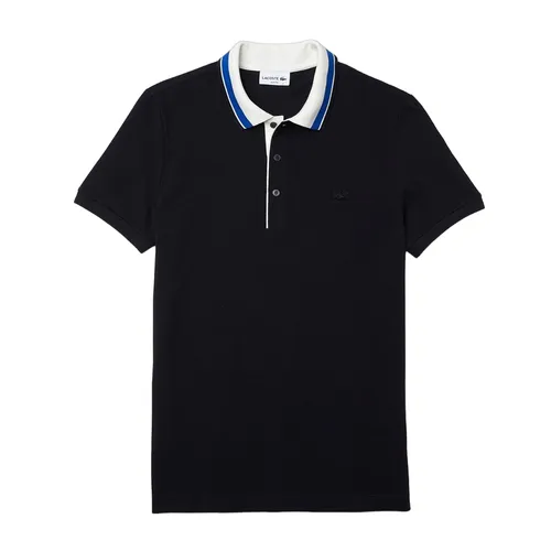 Áo Polo Nam Lacoste Slim Fit Striped Collar Cotton Piqué Polo Shirt PH0047 K8Z Màu Xanh Navy Size 3