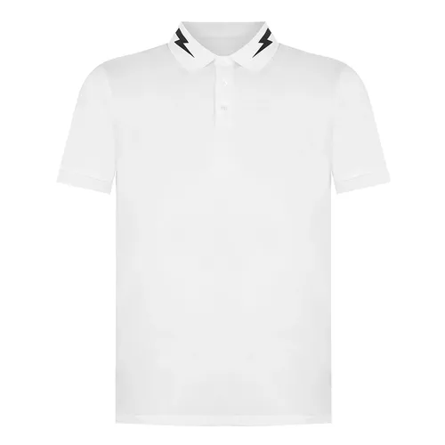 Neil Barrett - Áo Polo Nam Neil Barrett Bolt Collar White Polo Shirt 548592 Màu Trắng Size M - Vua Hàng Hiệu