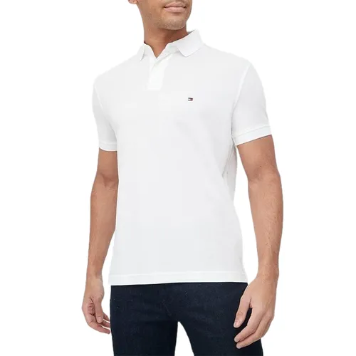 Thời trang Tommy Hilfiger Áo Polo - Áo Polo Nam Tommy Hilfiger Core Regular Short Sleeve Polo Shirt 78j5649 110 Màu Trắng Size L - Vua Hàng Hiệu