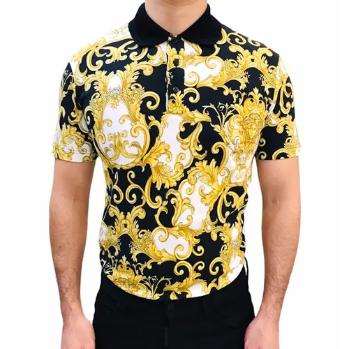 Áo Polo Nam Versace Jeans Couture Polo Shirt 1008281 Form To Màu Đen Vàng Size S