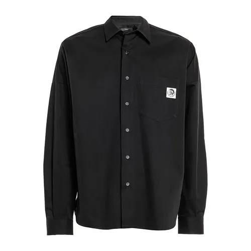 Thời trang Diesel Áo sơ mi - Áo Sơ Mi Dài Tay Nam Diesel S-Loomy Loose-Fit Shirt 00S6ZN.CAMICIA Màu Đen Size M - Vua Hàng Hiệu