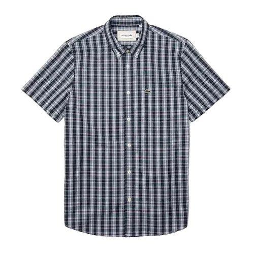 Áo Sơ Mi Lacoste Men's Slim Fit Check Stretch Oxford Cotton Shirt Size 38
