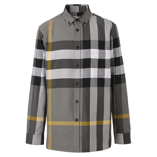 Áo Sơ Mi Nam Burberry Cotton Poplin Check Shirt 8065202 Màu Xám Size XS - Thời trang - Vua Hàng Hiệu