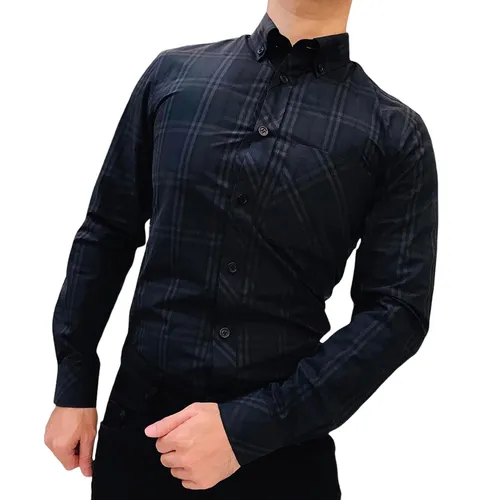 Áo Sơ Mi Nam Burberry Long Sleeve Shirt 8041516 Màu Xanh Đen Size M