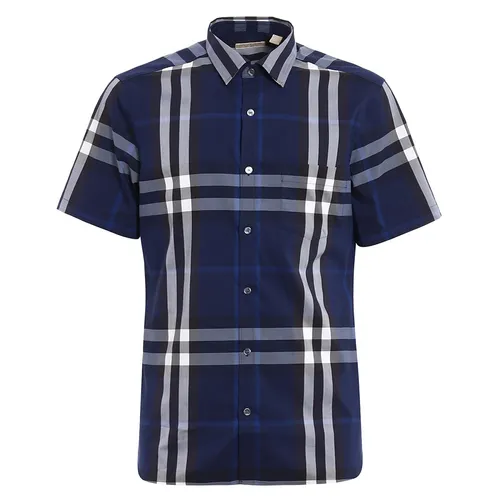 Áo Sơ Mi Nam Burberry Nelson Check Pattern Shirt 4003936 Màu Xanh Navy Size XS