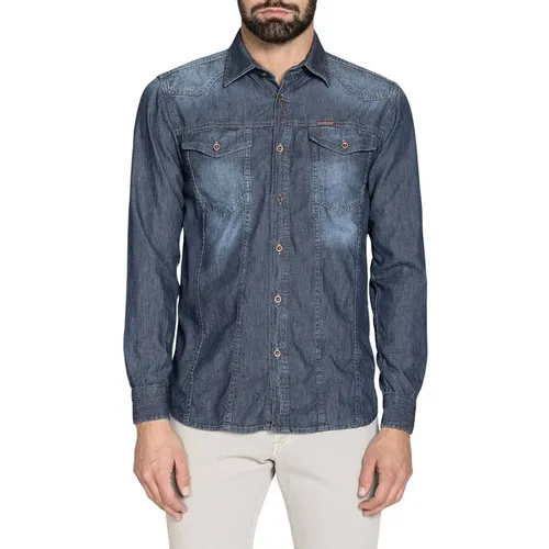 Áo Sơ Mi Nam Carrera Jeans Long Sleeve Light Denim Shirt 2101005X_710 Màu Xanh Đậm Size M - Thời trang - Vua Hàng Hiệu