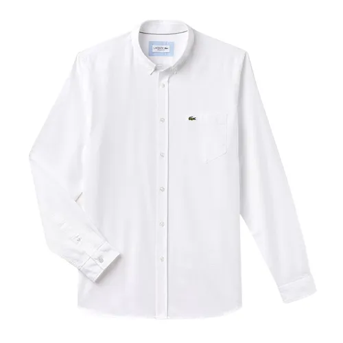 Áo Sơ Mi Dài Tay Nam Lacoste Regular Fit Cotton Oxford Shirt CH4976 001 Màu Trắng Size 38