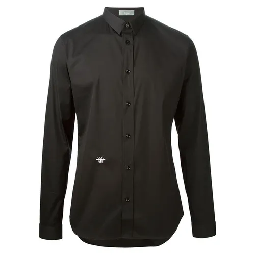 Thời trang Dior Nam Áo sơ mi - Áo Sơ Mi Nam Dior Homme Men's Black Embroidered Bee Shirt 163C50 Màu Đen Size 37 - Vua Hàng Hiệu