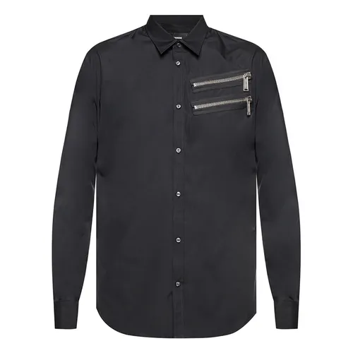 Áo Sơ Mi Nam Dsquared2 Black Shirt With Decorative Pockets S71DM0338 Màu Đen Size 44