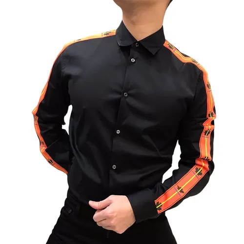 Áo Sơ Mi Nam Dsquared2 Branded Shirt In Black S71DM0512 Màu Đen Size 48