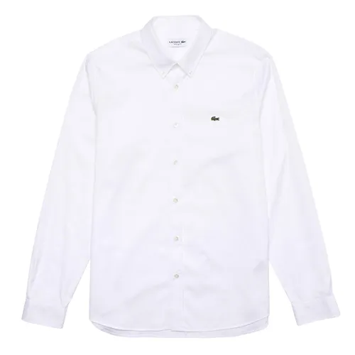 Áo Sơ Mi Nam Lacoste Men's Regular Fit Premium Cotton Shirt CH2933 00 001 Màu Trắng Size 38