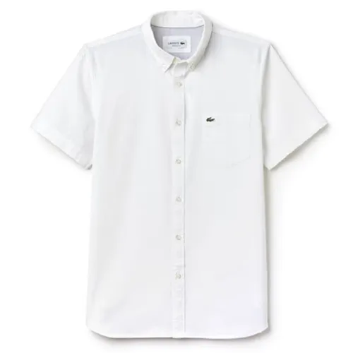 Áo Sơ Mi Nam Lacoste Oxford Cotton Shirt Short Sleeves CH9595 51 800 Màu Trắng Size 41
