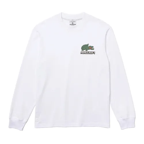 Áo Thun Dài Tay Unisex Lacoste Minecraft TH5039 51 001 PB03 Màu Trắng M