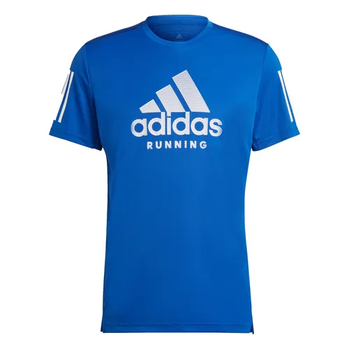 Áo Thun Nam Adidas Own The Run Aeroready Graphics In Line Running Short Sleeve T-shirt HA4315 Màu Xanh Blue Size 3XL