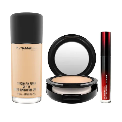 M-A-C Set Quà tặng - Combo MAC NC20 (Kem Nền, Phấn Phủ, Son Kem Mac 493) - Vua Hàng Hiệu