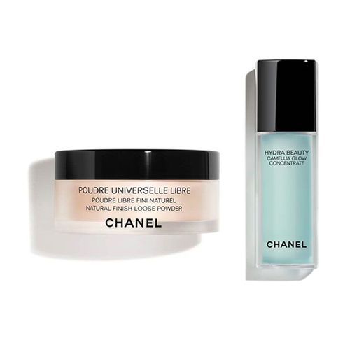 Combo Serum Dưỡng Ẩm Chanel Beauty Camellia Glow Concentrate Serum+ Phấn Phủ Chanel Poudre Universelle Libre Tone 20