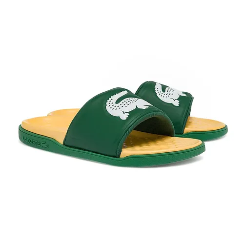 Dép Lacoste Croco Dualiste Synthetic Slides 743CMA00211M8 Màu Vàng Xanh Lá Size 39.5