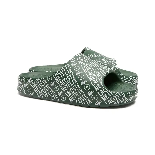 Dép Lacoste x Netflix Serve Slide 2.0 Synthetic Slides Màu Xanh Green