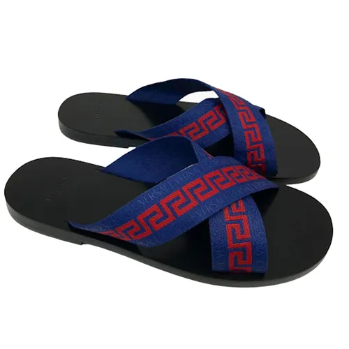 Dép Nam Versace Blue Greca Ribbon Sandals Màu Đen Xanh Size 42 - Dép - Vua Hàng Hiệu