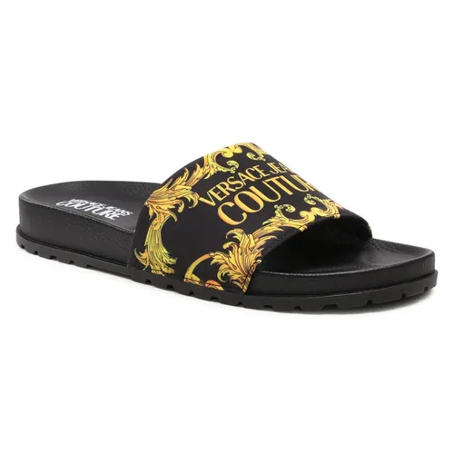 Dép Nam Versace Jeans Couture E0YWASQ4 71626 Màu Đen Vàng Size 41