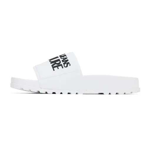 Dép Versace Jeans Couture Logo Slippers Màu Trắng Size 40