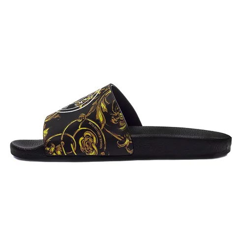 Dép Versace Jeans Couture Slippers 72VA3SQ5 Màu Đen Vàng Size 39
