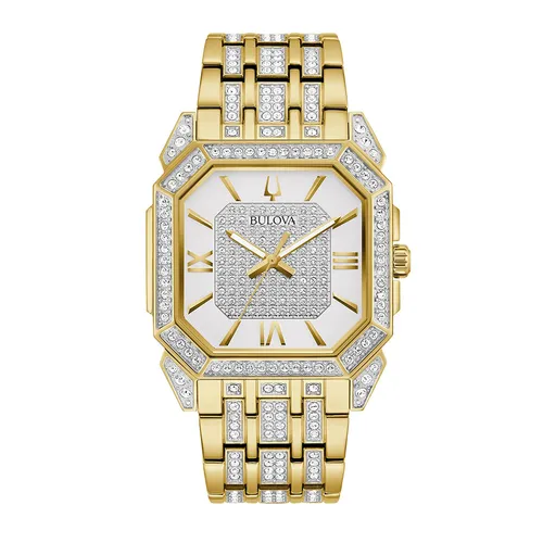 Đồng Hồ Nam Bulova Octava Crystal Bracelet Strap Watch 98A295 Màu Bạc/Gold