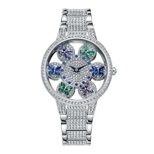 Davena - Đồng Hồ Nữ Davena Butterfly Watch Silver Colorful D61505 Màu Bạc - Vua Hàng Hiệu