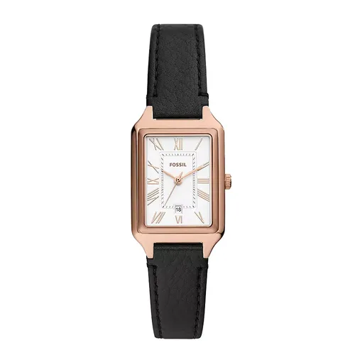 Đồng Hồ Nữ Fossil Raquel Dây Da ES5310 Màu Đen/Vàng Hồng