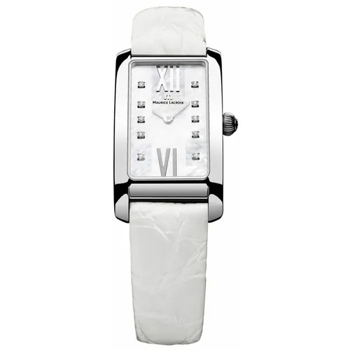 Đồng hồ Maurice Lacroix Mặt chữ nhật - Đồng Hồ Nữ Maurice Lacroix Mother Of Pearl Dial White Leather Strap FA2164-SS001-170 Màu Trắng - Vua Hàng Hiệu